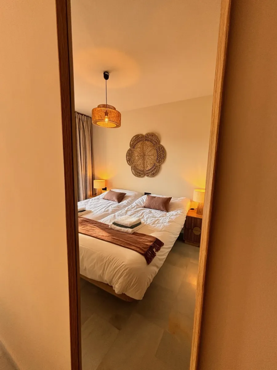 Bedroom 1 seen through the doorway