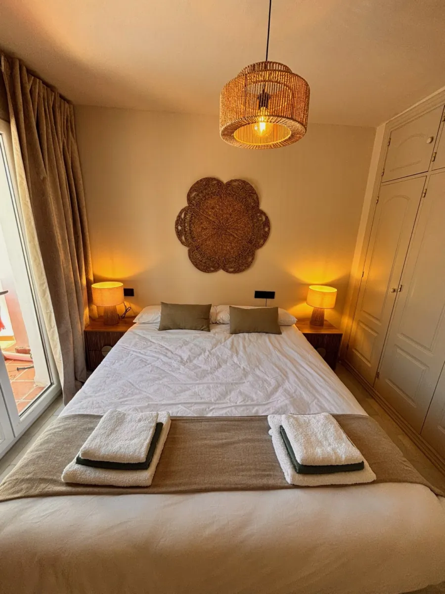 Bedroom 1 with the rattan rosette