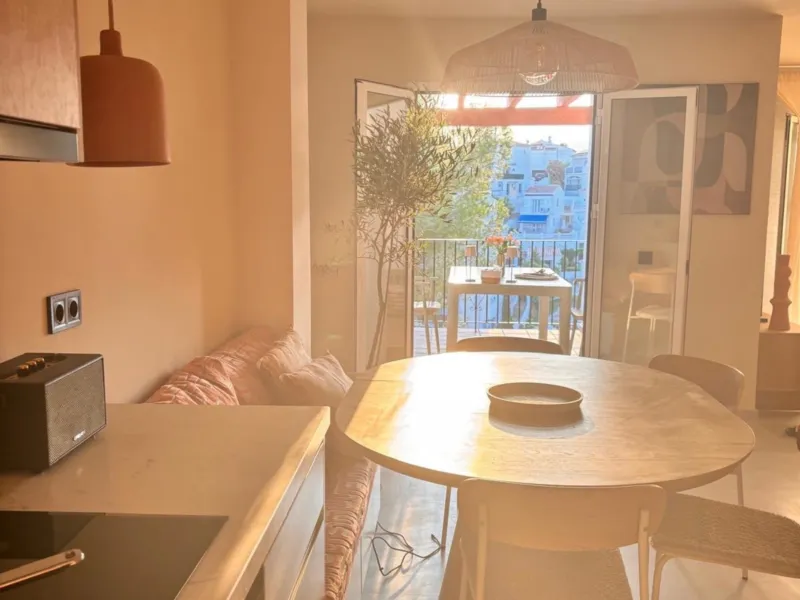 Kitchen and dining area in daylight