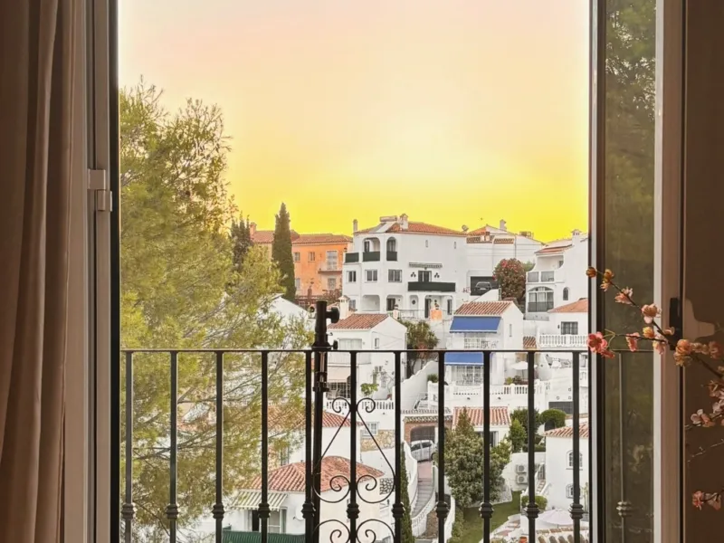 Sunset through the balcony doors